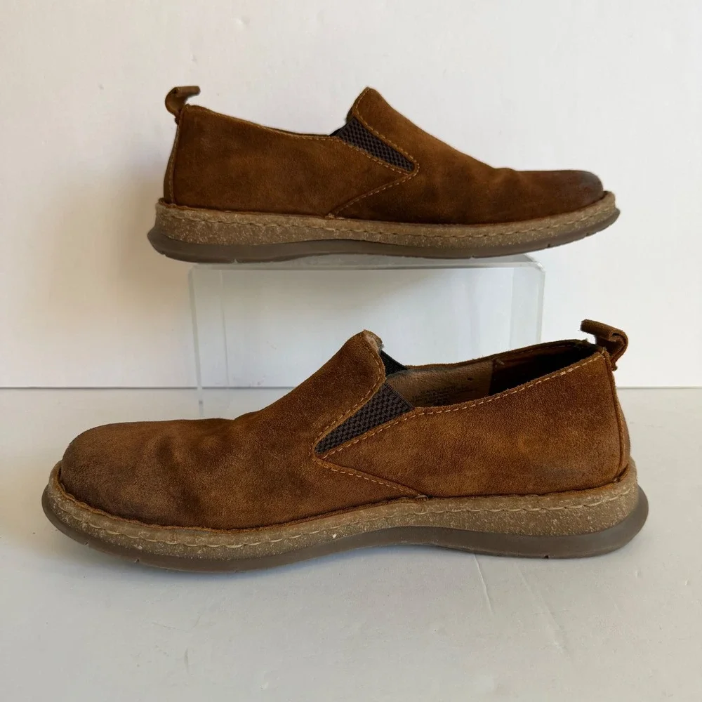 Born Leather Slip On Loafers 11 Brown Casual Comfort‎ Cottage Rustic Normcore